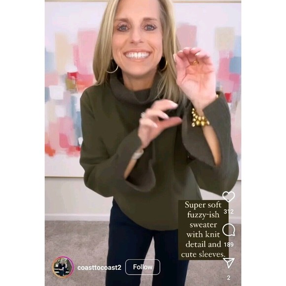 Banana Republic Factory BRUSHED TURTLENECK SWEATSHIRT Olive Size Small - Picture 2 of 6